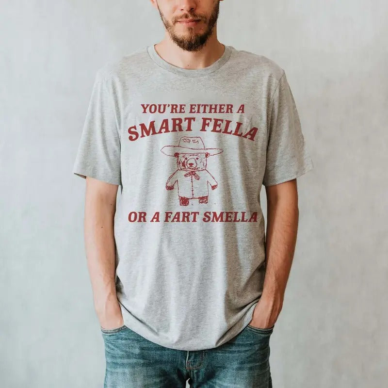 Are You A Smart Fella Or Fart Smella Sweatshirt, Weird Shirt, Funny Shirts, Meme Shirt, Panda Shirt