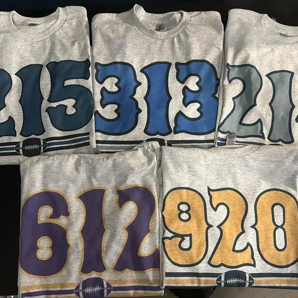 Area Code Football Unisex T-shirt, Vintage Football Shirt All Teams, Gifts For Football Fan Sport