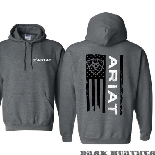 Ariat Hoodie - Classic American Flag Design with Bold Ariat Logo, Perfect for Western Lifestyle Enthusiasts, Comfortable Unisex Hoodie for Patriotic Style and Everyday Wear Menswear Sweaters