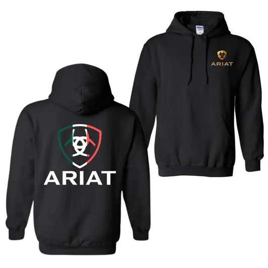 Ariat Hoodie Sweatshirt T-Shirt, Unique badge design with a modern twist, perfect for sports and outdoor activities, comfortable unisex hoodie