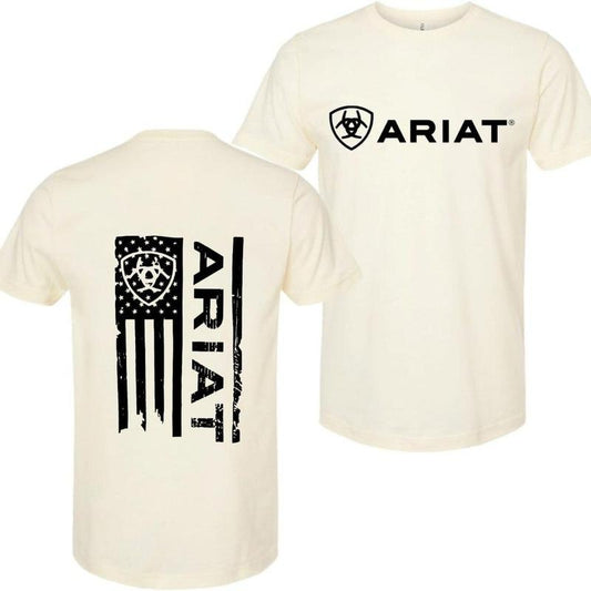 Ariat T-shirt, Ariat Classic America Flag T-shirt, Cowboys Style Ariat Shirt, Vintage Ariat Shirt For Cowboy, Geometric Southwestern, suitable for men and women, breathable fabric for all-day comfort.