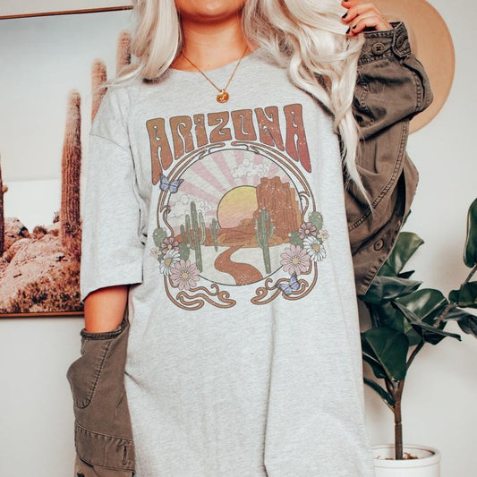 Arizona T-Shirt Arizona Tourist Tee Hometown Soft Tshirt Desert State Shirt Hometown Phoenix Tshirt Tuscan Arizona T-Shirt Soft Print Tee Soft Comfy Shirt Oversized Fit Tshirt Sublimation Print Tee Casual Top