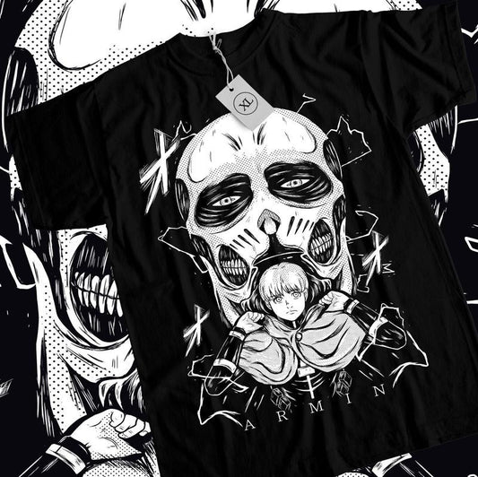 Armin Arlelt T-Shirt S-4XL Attack On Titan SNK Horror Anime Gift Black Shirt Tshirt S-4XL