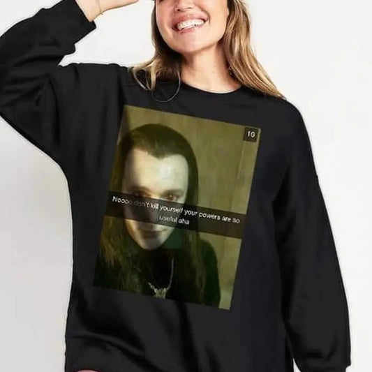 Aro Snapchat Funny Women's Sweatshirt - Casual Round Neck Long Sleeve Cotton Top - Fit
