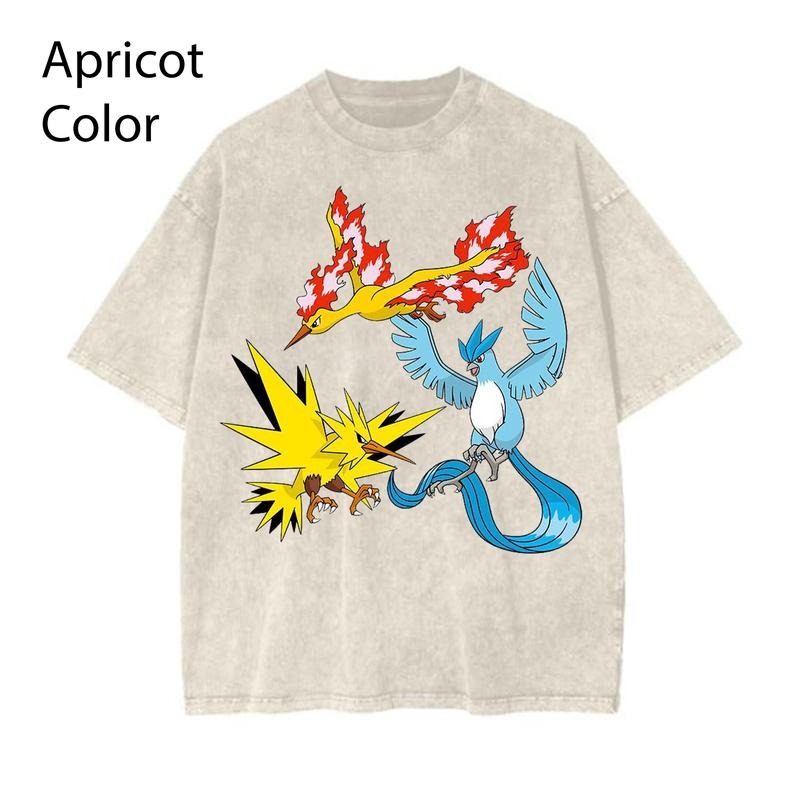 Articuno, Zapdos & Moltres pokemon Graphic Tee, Pokemon T-Shirt, PKM Shirt, Anime Funny Shirt, Vintage Tee Streetwear Shortsleeve Printed Womenswear