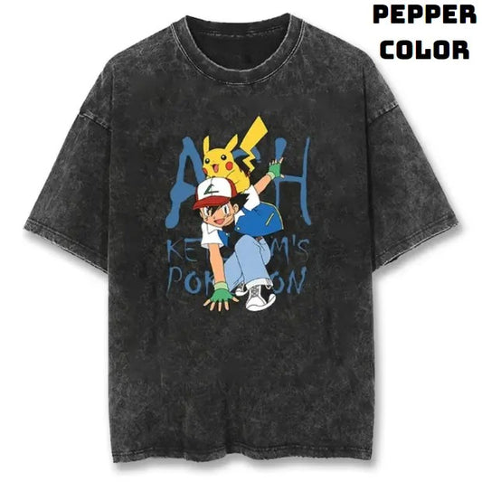 Ash Ketchum Vintage T-Shirt, Ash T-Shirt, Pokemon Graphic Tees, Unisex Anime Manga Shirt Top Menswear Womenswear Streetwear