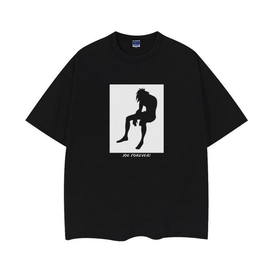 Ashita no Joe "Burnt Out" Heavyweight Vintage Tee 100% Cotton OVERSIZED Anime T-shirt Menswear Top Crew Necks Tshirt Casual Streetwear Black Crewneck Tropical Shortsleeve