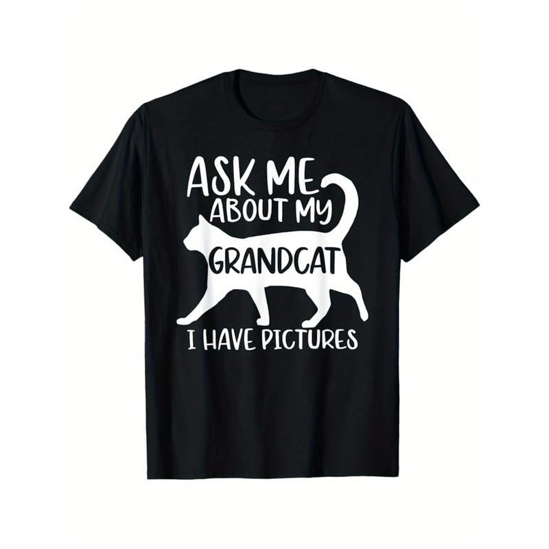 Ask Me About My Grandcat Grandma Granddad Cat Dad Pet Love T-Shirt  made in usa