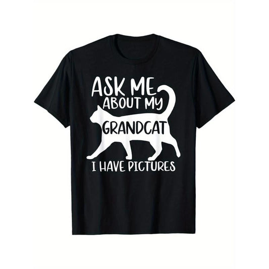 Ask Me About My Grandcat Grandma Granddad Cat Dad Pet Love T-Shirt  made in usa