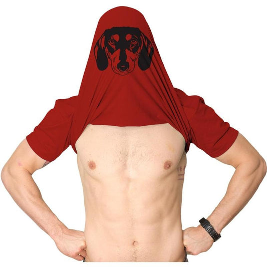 Ask Me About my Wiener Flipover T-Shirt Funny Wiener-Dog Flip Up Tee Mens Funny T Shirts Cool Tees Soft Stylish Casual Menswear Flip Red