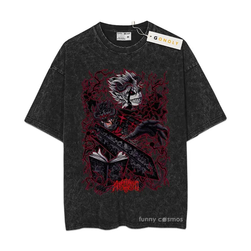 Asta Sweatshirt, Black Clover Sweatshirt, Anime Sweatshirt, Vintage Sweater Basic Mineral Wash TShirt