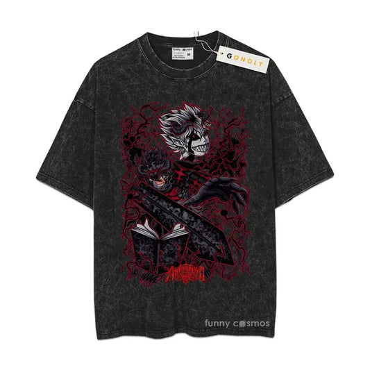 Asta Sweatshirt, Black Clover Sweatshirt, Anime Sweatshirt, Vintage Sweater Basic Mineral Wash TShirt