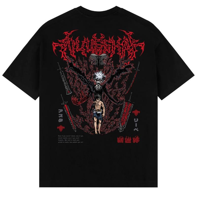 Asta x Liebe Black Clover Oversized T-Shirt, Anime Graphic Tee, Anime Shirt
