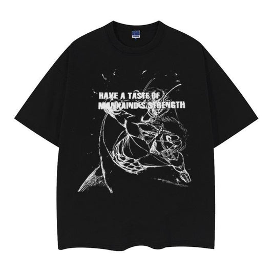 Attack on Titan "Eren Yeager" Vintage Oversized Tee Anime T-shirt 100% Cotton Original Design Men's Top Casual Streetwear