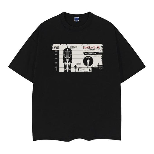 Attack on Titan "Illustration" Vintage Oversized Tee Anime T-shirt 100% Cotton Original Design Men's Top Casual Streetwear