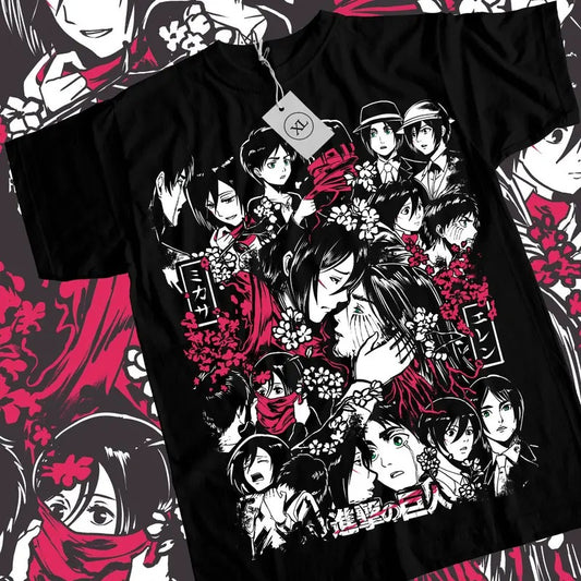 Attack on Titan Final Scene T-Shirt - Mikasa & Eren Last Emotional Moment | Commemorating AOT's Epic Conclusion - Anime Fan Tee, All Sizes