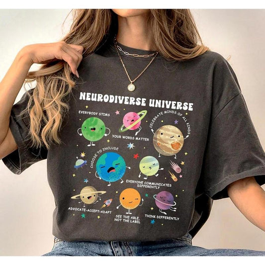 Autism Awareness T-Shirt, Neurodiverse Universe sweatshirt, Sped Teacher hoodie, Space Neurodiversity Shirt, Special Education Shirt, Autism Tees