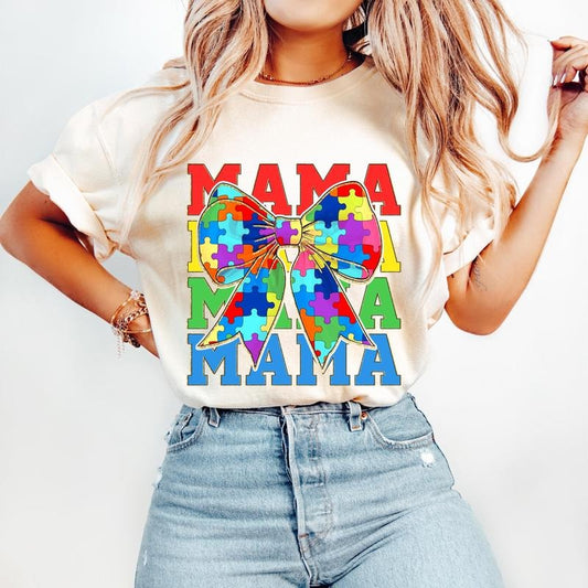 Autism Mama Coquette T-Shirt, Autism Bow T-Shirt, Retro Autism T-Shirt, Autism Mom T-Shirt, Autism Awareness T-Shirt, Special Education, Neurodiversity