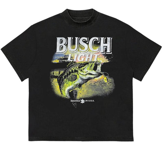 B@SCH LIGHT BEER  FISHING T-Shirt Cozy & Relaxed Essential Essential Vintage Tee for Fans