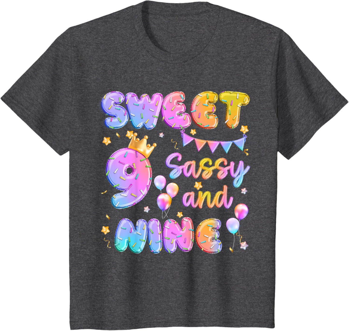 Sweet 9 Sassy And Nineth 9th Birthday Donut Theme Girl Gifts