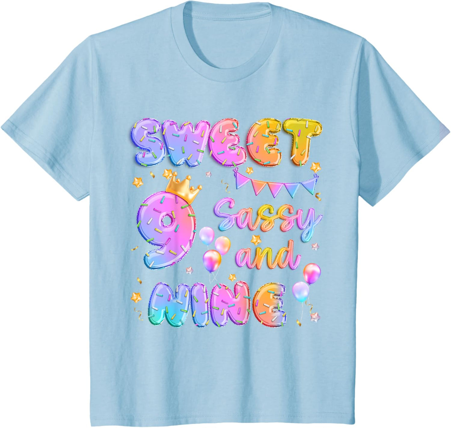 Sweet 9 Sassy And Nineth 9th Birthday Donut Theme Girl Gifts