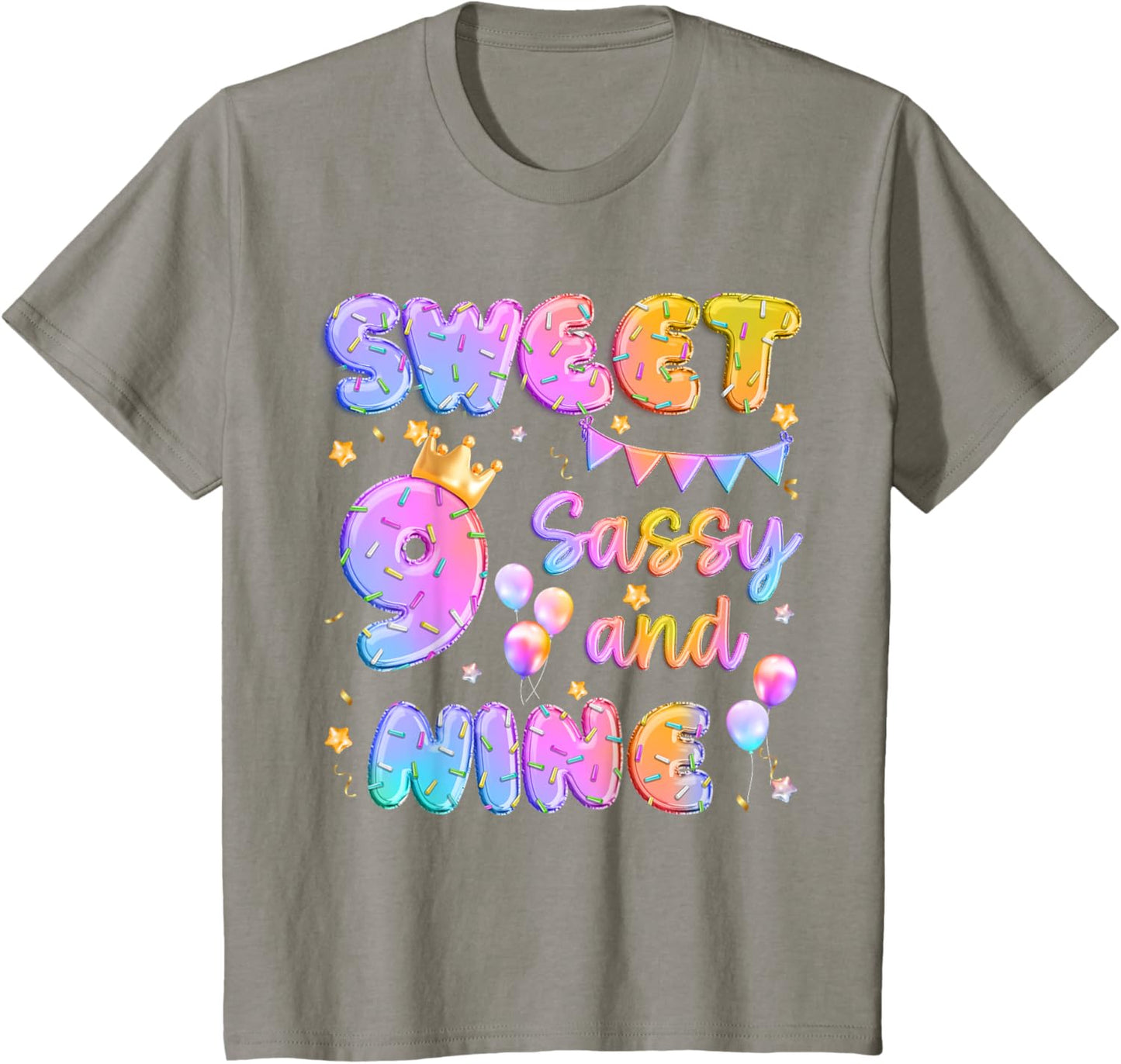 Sweet 9 Sassy And Nineth 9th Birthday Donut Theme Girl Gifts