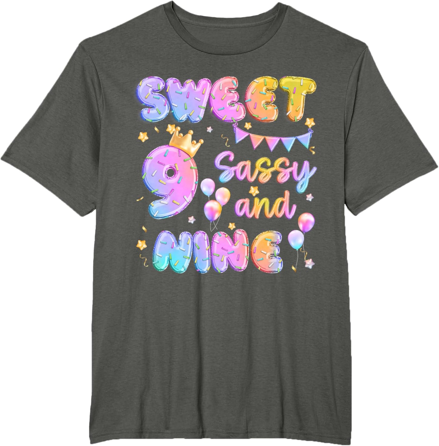 Sweet 9 Sassy And Nineth 9th Birthday Donut Theme Girl Gifts