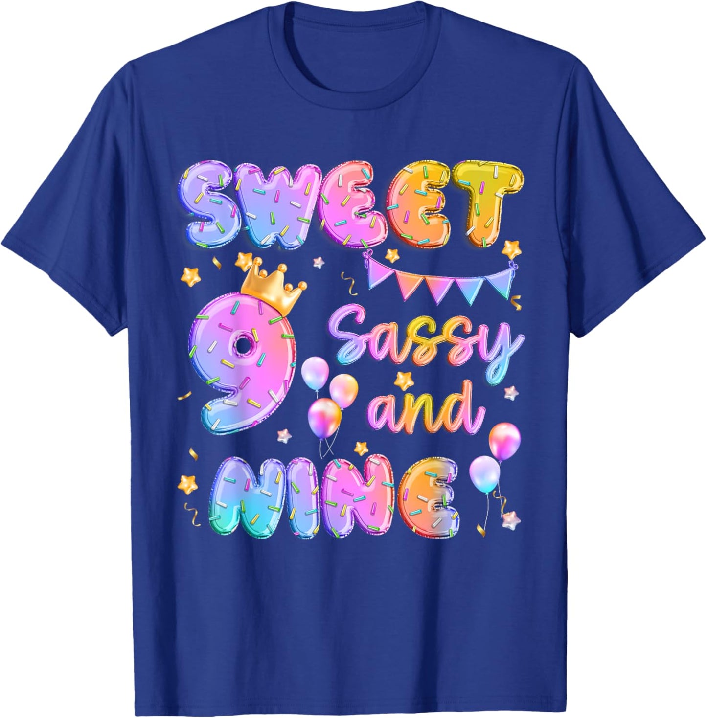 Sweet 9 Sassy And Nineth 9th Birthday Donut Theme Girl Gifts