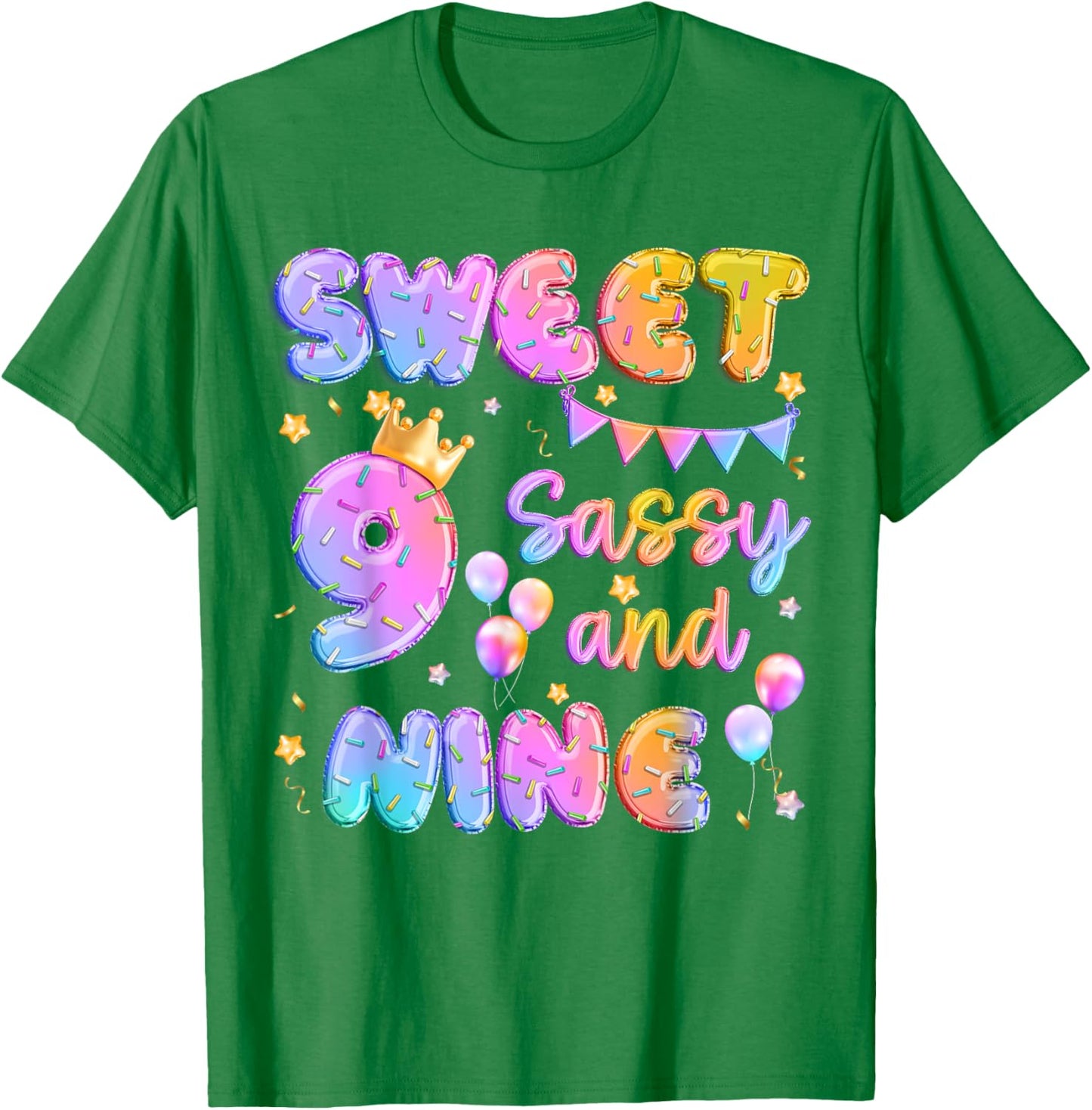 Sweet 9 Sassy And Nineth 9th Birthday Donut Theme Girl Gifts