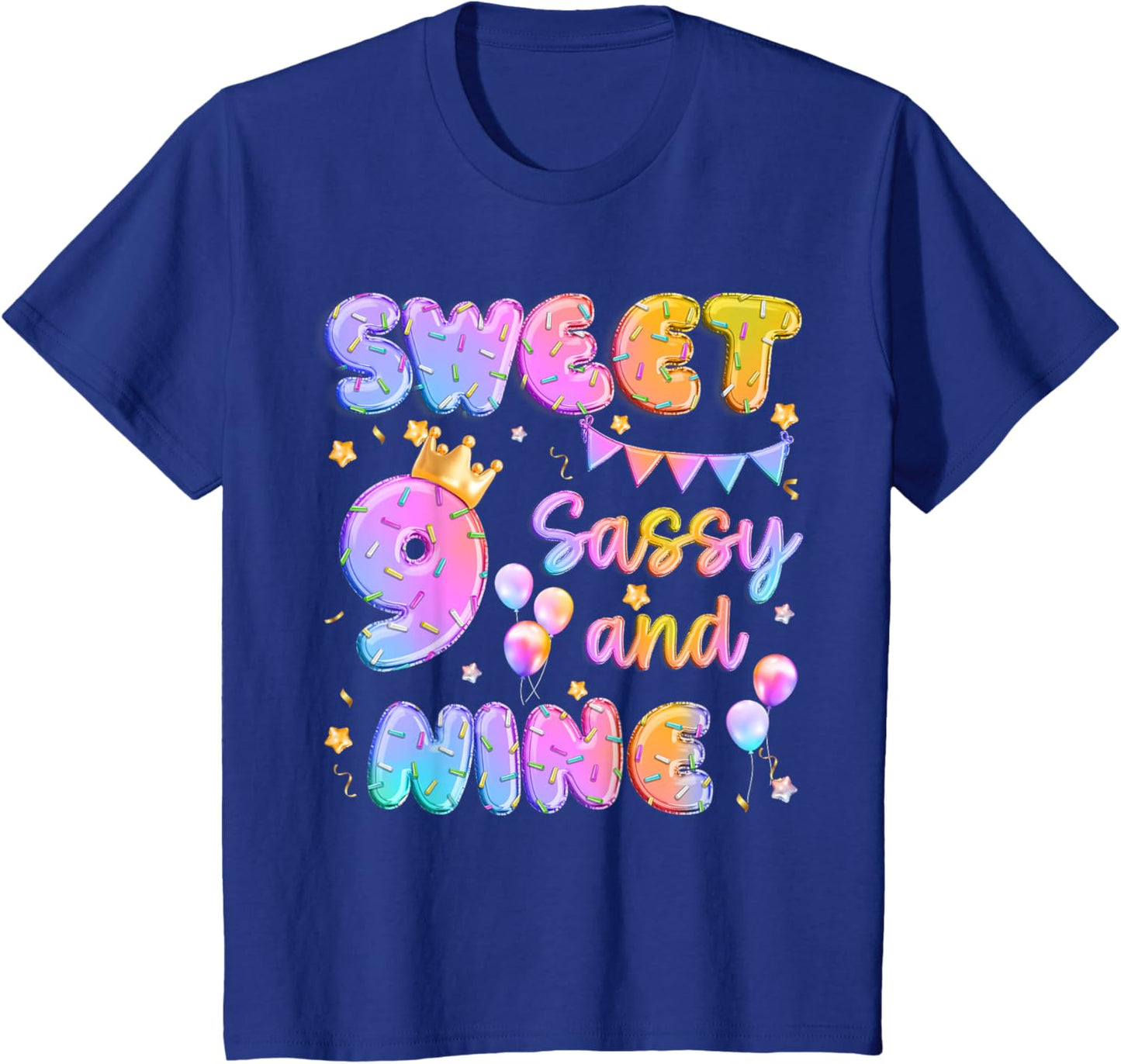 Sweet 9 Sassy And Nineth 9th Birthday Donut Theme Girl Gifts