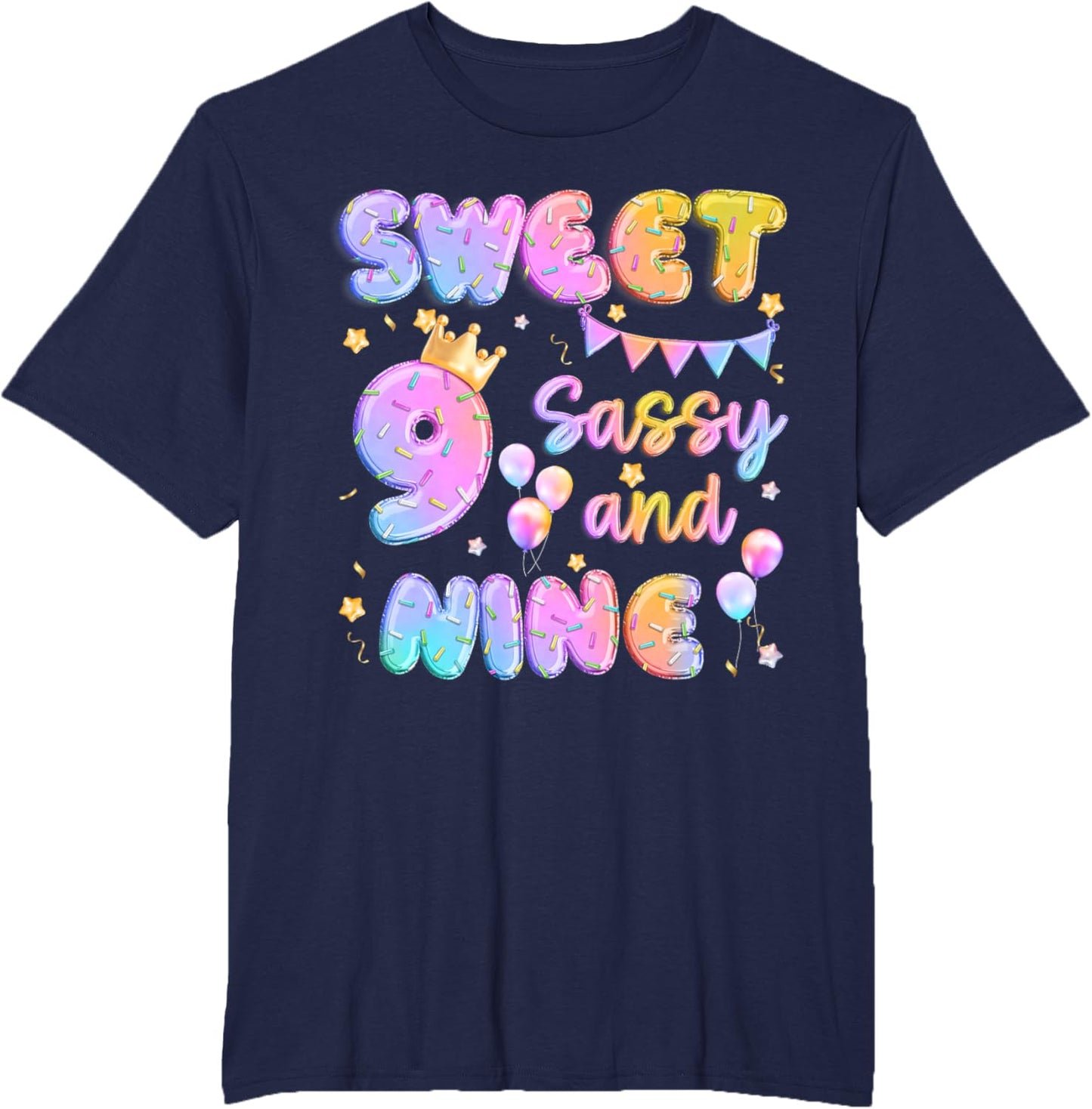 Sweet 9 Sassy And Nineth 9th Birthday Donut Theme Girl Gifts