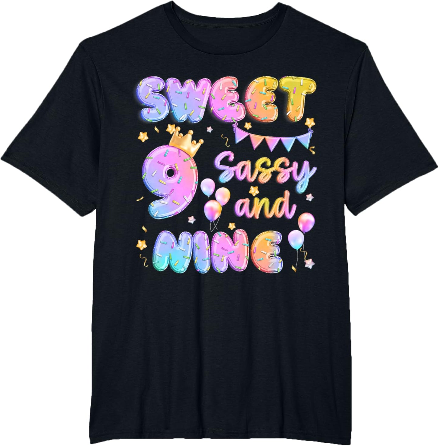 Sweet 9 Sassy And Nineth 9th Birthday Donut Theme Girl Gifts
