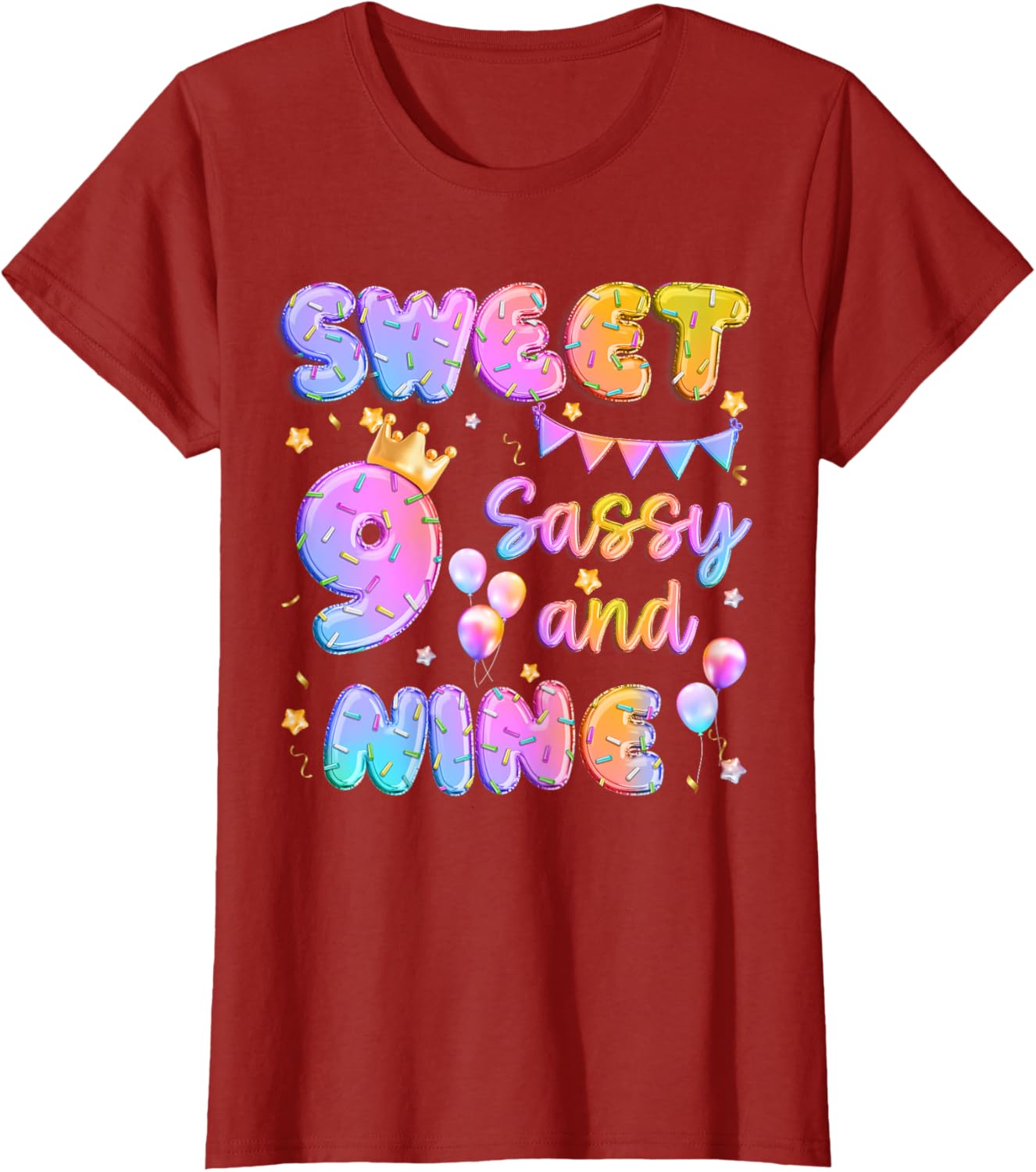 Sweet 9 Sassy And Nineth 9th Birthday Donut Theme Girl Gifts