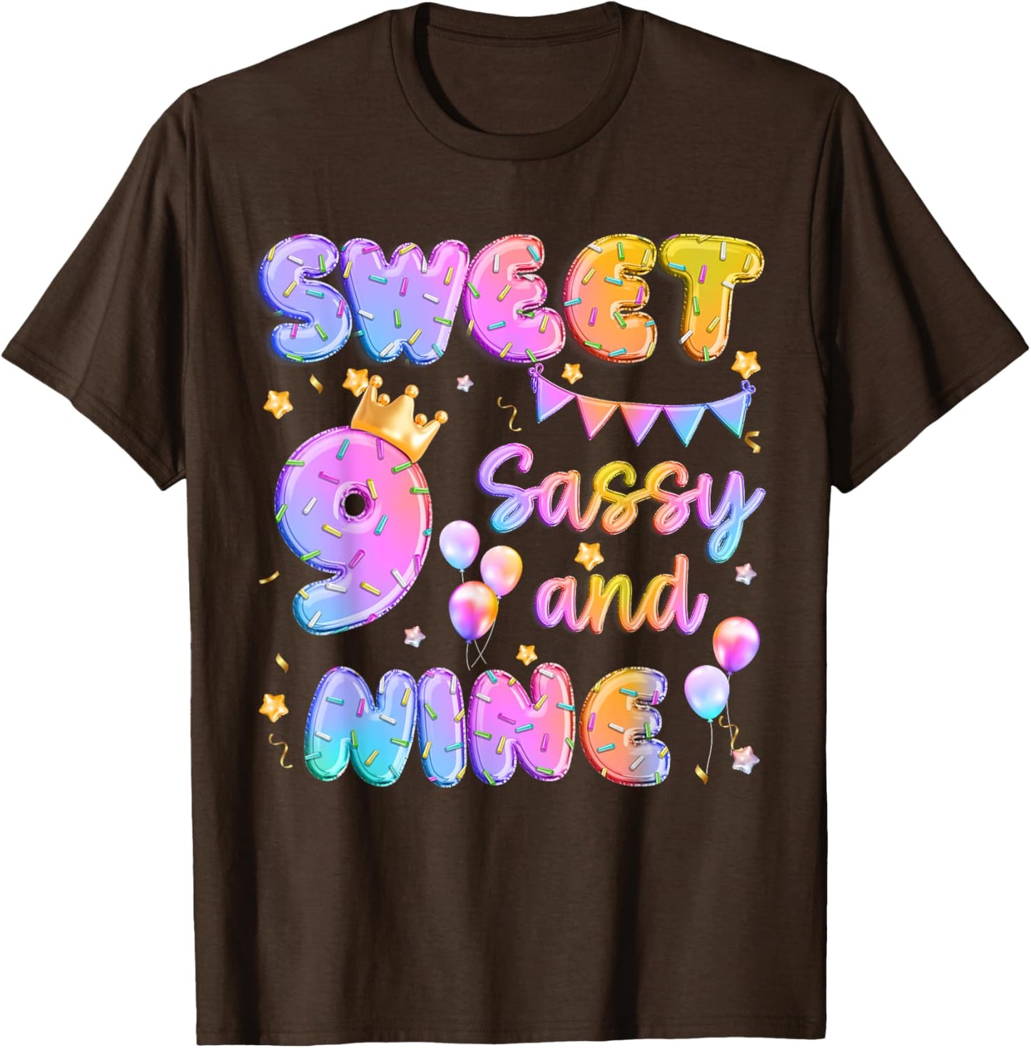 Sweet 9 Sassy And Nineth 9th Birthday Donut Theme Girl Gifts