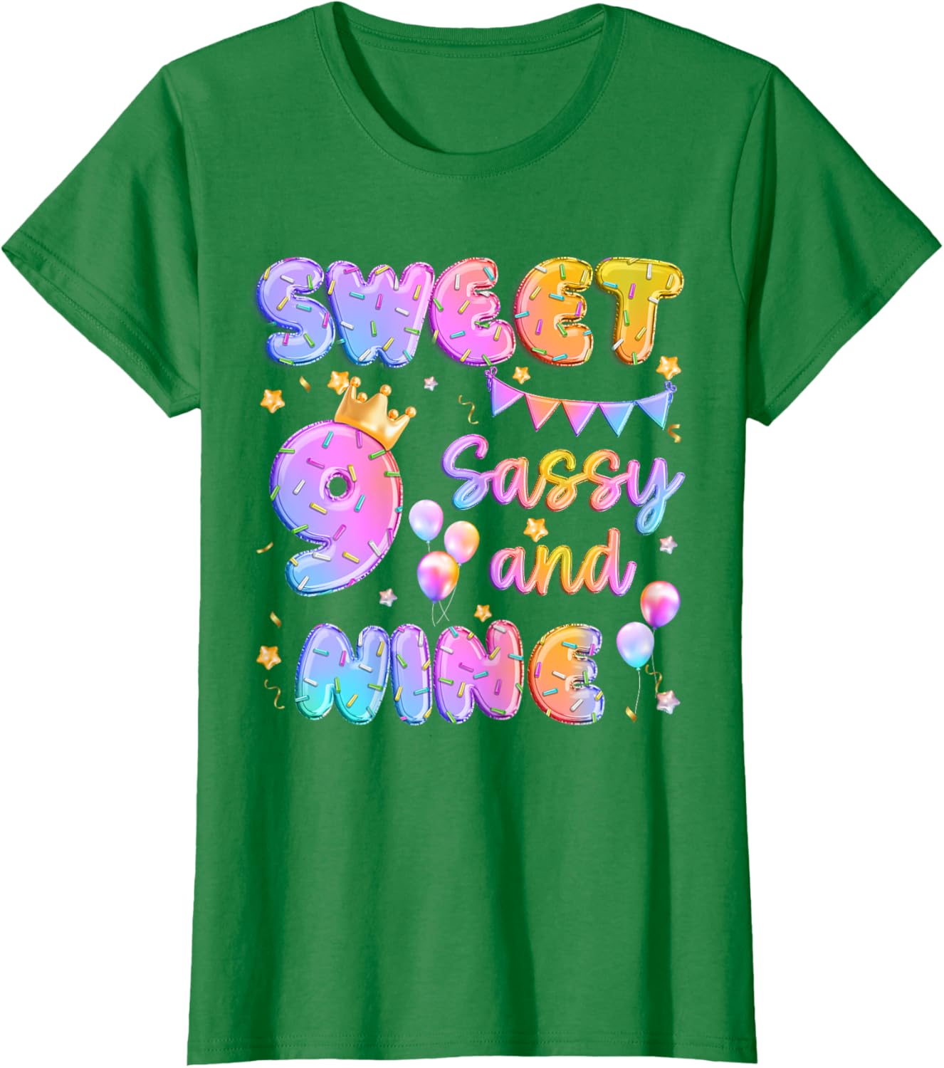 Sweet 9 Sassy And Nineth 9th Birthday Donut Theme Girl Gifts