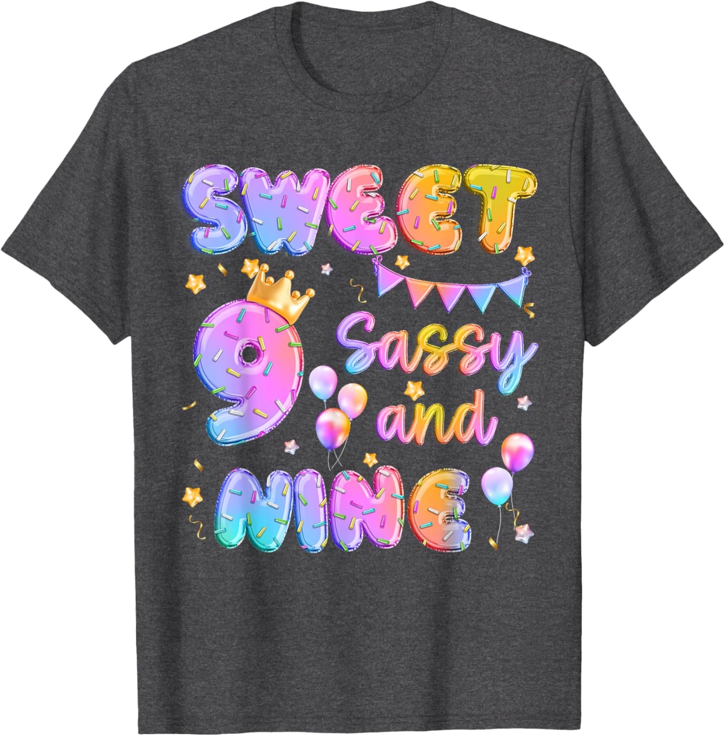 Sweet 9 Sassy And Nineth 9th Birthday Donut Theme Girl Gifts