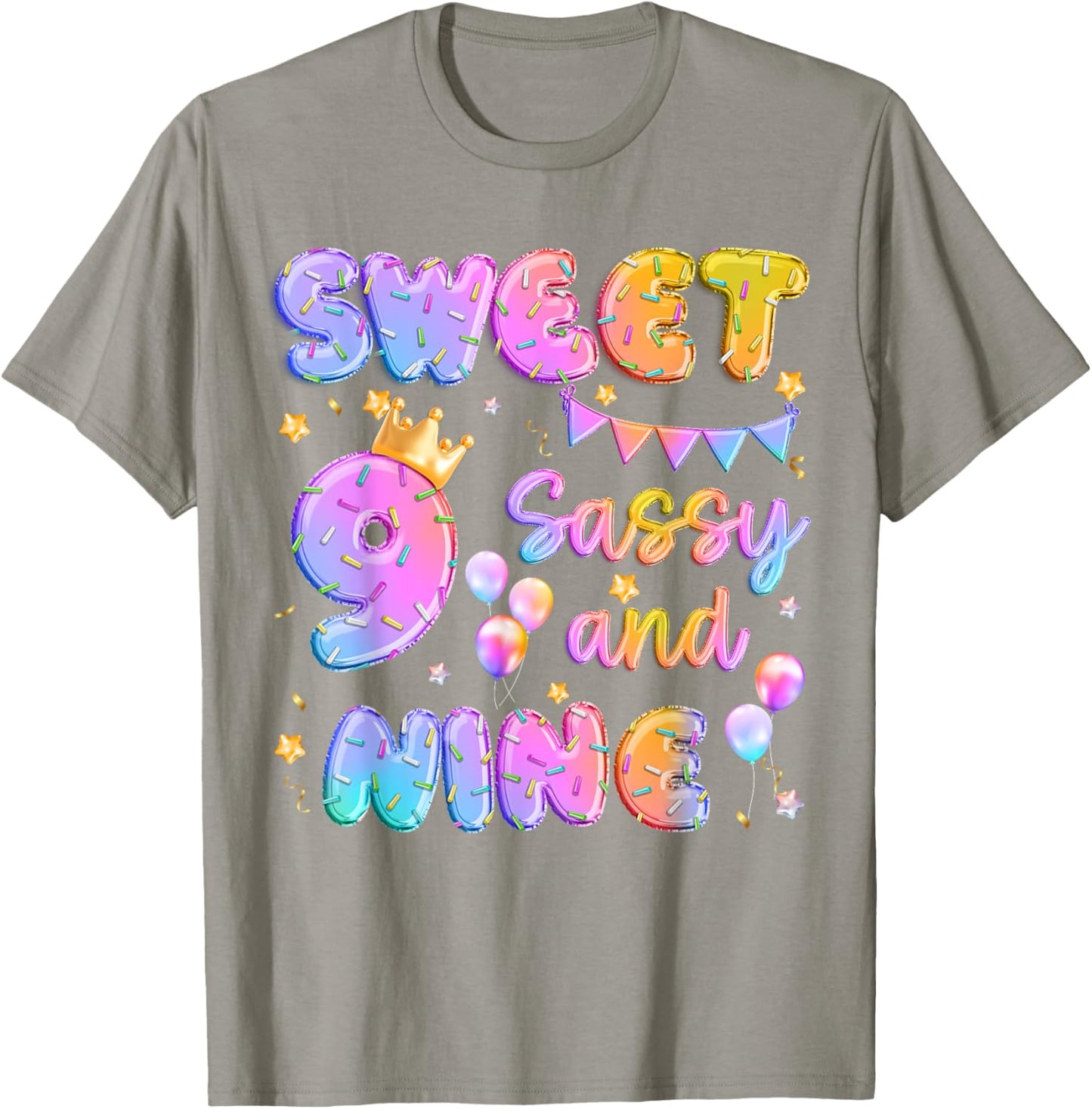 Sweet 9 Sassy And Nineth 9th Birthday Donut Theme Girl Gifts