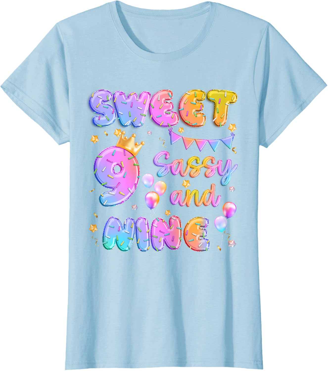 Sweet 9 Sassy And Nineth 9th Birthday Donut Theme Girl Gifts