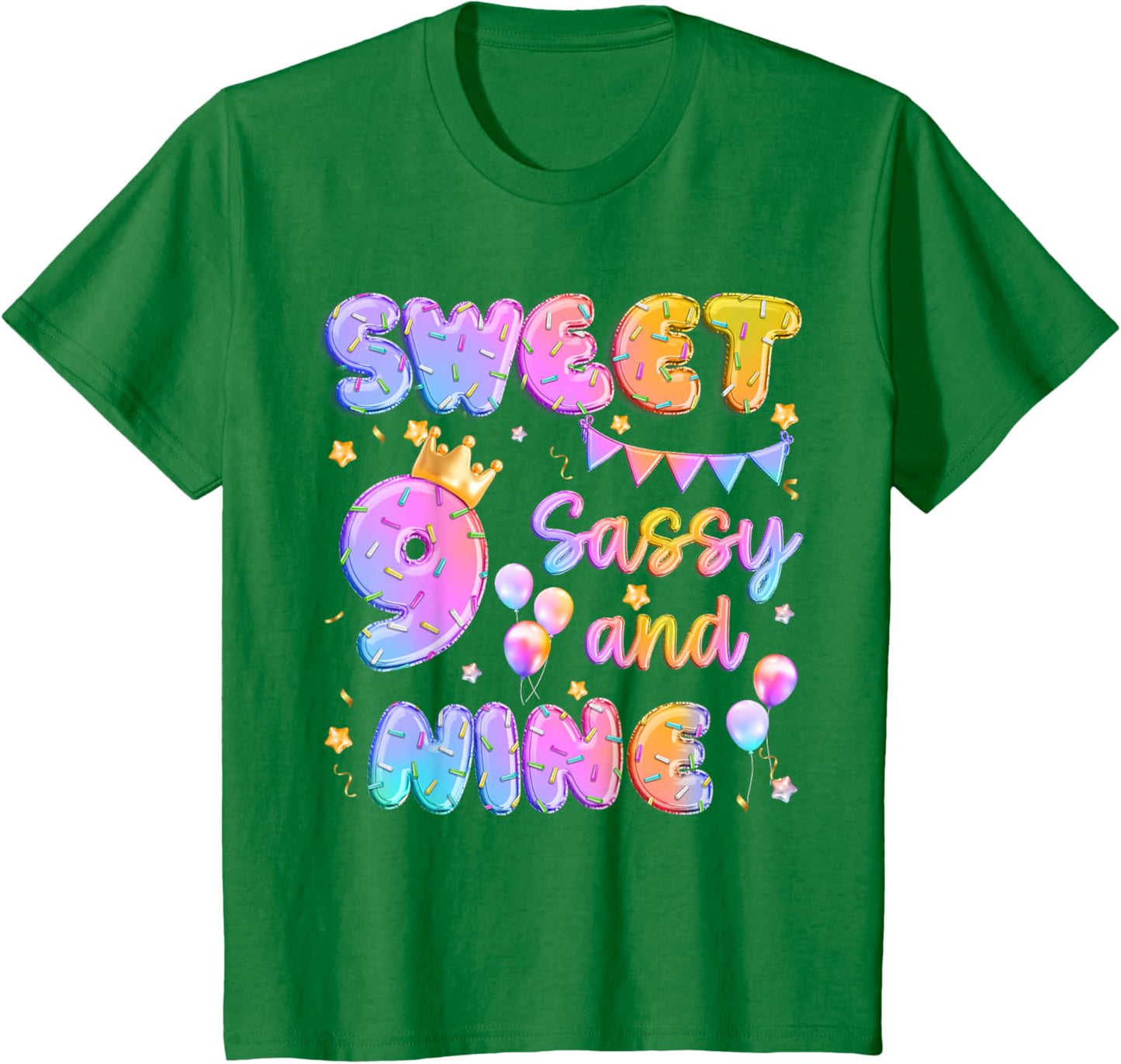 Sweet 9 Sassy And Nineth 9th Birthday Donut Theme Girl Gifts