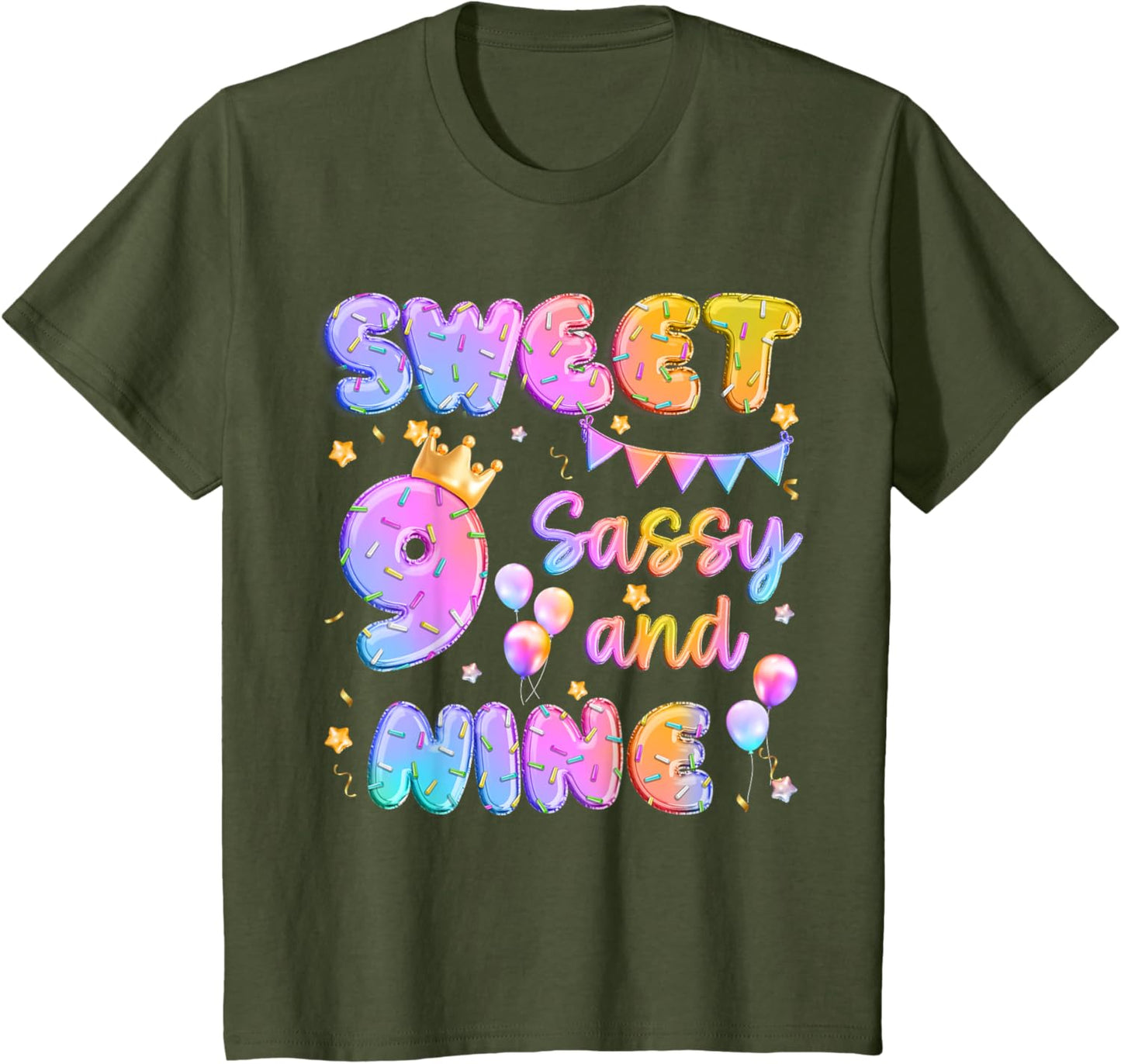 Sweet 9 Sassy And Nineth 9th Birthday Donut Theme Girl Gifts