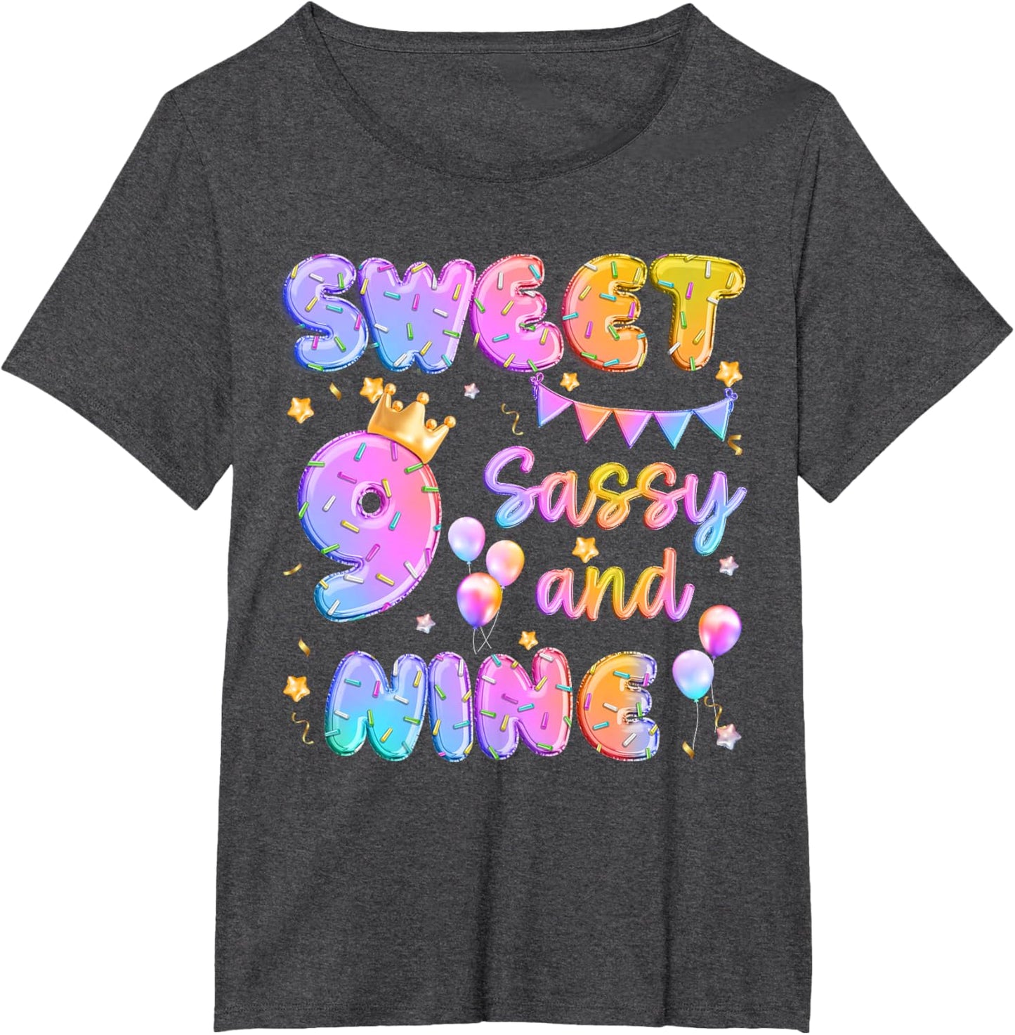 Sweet 9 Sassy And Nineth 9th Birthday Donut Theme Girl Gifts