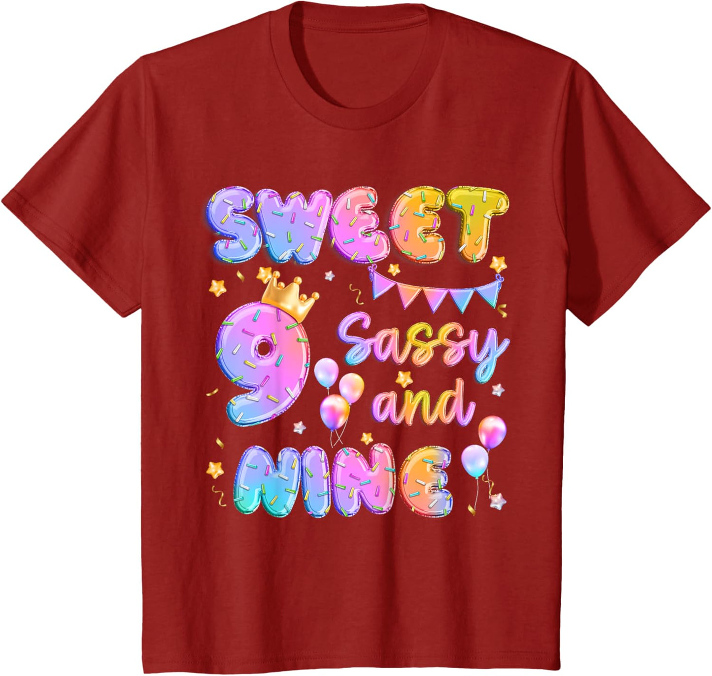 Sweet 9 Sassy And Nineth 9th Birthday Donut Theme Girl Gifts