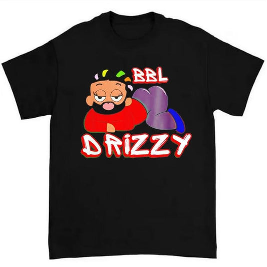BBL Drizzy T-Shirt Featuring Funny Rapper Parody and Y2K Aesthetic Design