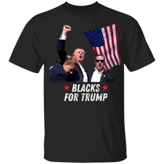 BBlacks For Trummp T-shirt, Praying for Presiident Trummp Shirt, Bloodied Trummp Fist Pumps, Trummp Shirts 2024, Front Sided Graphic Printed Unisex Classic Cotton T-Shirts in all Sizes all Colors for Men for Women