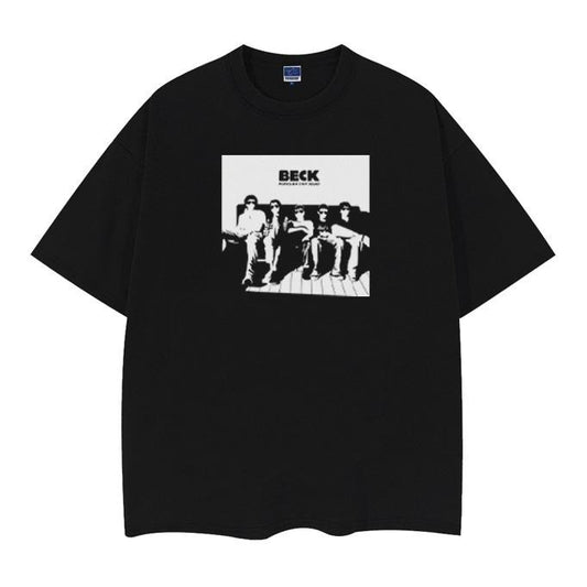 BECK "Group Photo" Vintage Oversized Tee Anime T-shirt 100% Cotton Original Design Men's Top Streetwear Casual Menswear Tshirt