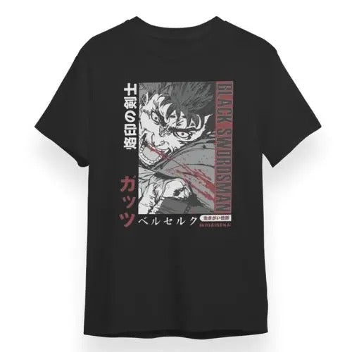 BERSERK GUTS ATTACK VINTAGE OVERSIZE T-SHIRT, MEN SHORTSLEEVE T-SHIRT, ANIME UNISEX T-SHIRT Menswear Top