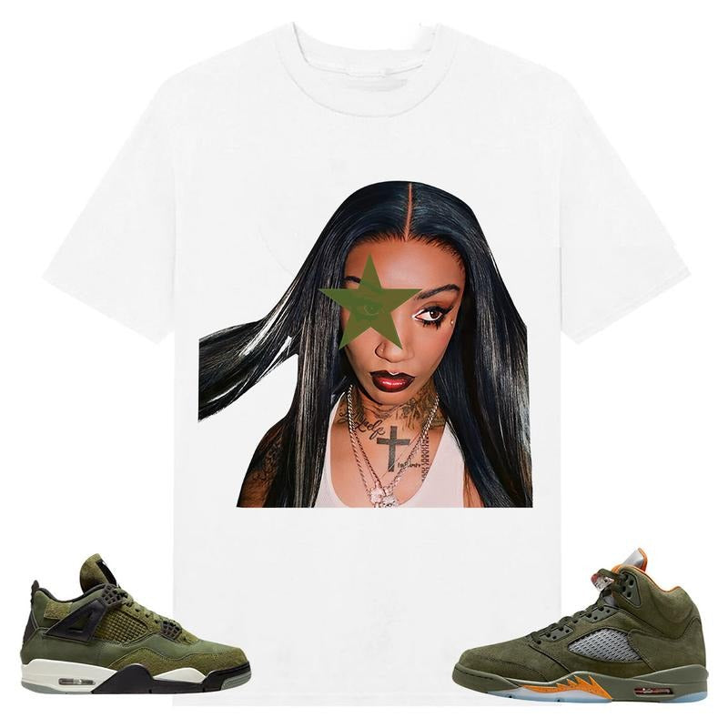 BIG FACE BKTHERULA, Shirt to match A J 5 olive, A J 4 Retro SE Craft Olive, Shirt to matching Sneaker