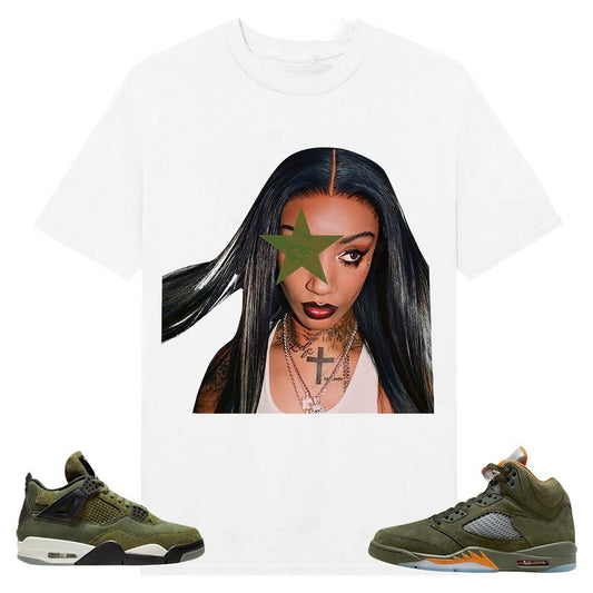 BIG FACE BKTHERULA, Shirt to match A J 5 olive, A J 4 Retro SE Craft Olive, Shirt to matching Sneaker