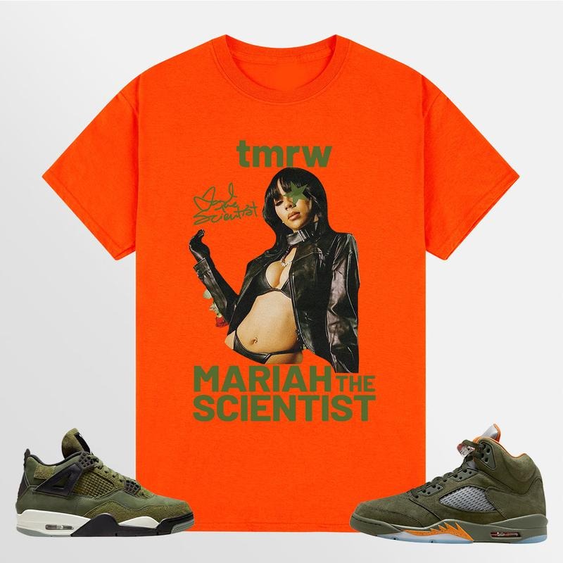 BIG FACE Mariah ST Signture, Shirt to match A J 5 olive, A J 4 Retro SE Craft Olive, Shirt to matching Sneaker