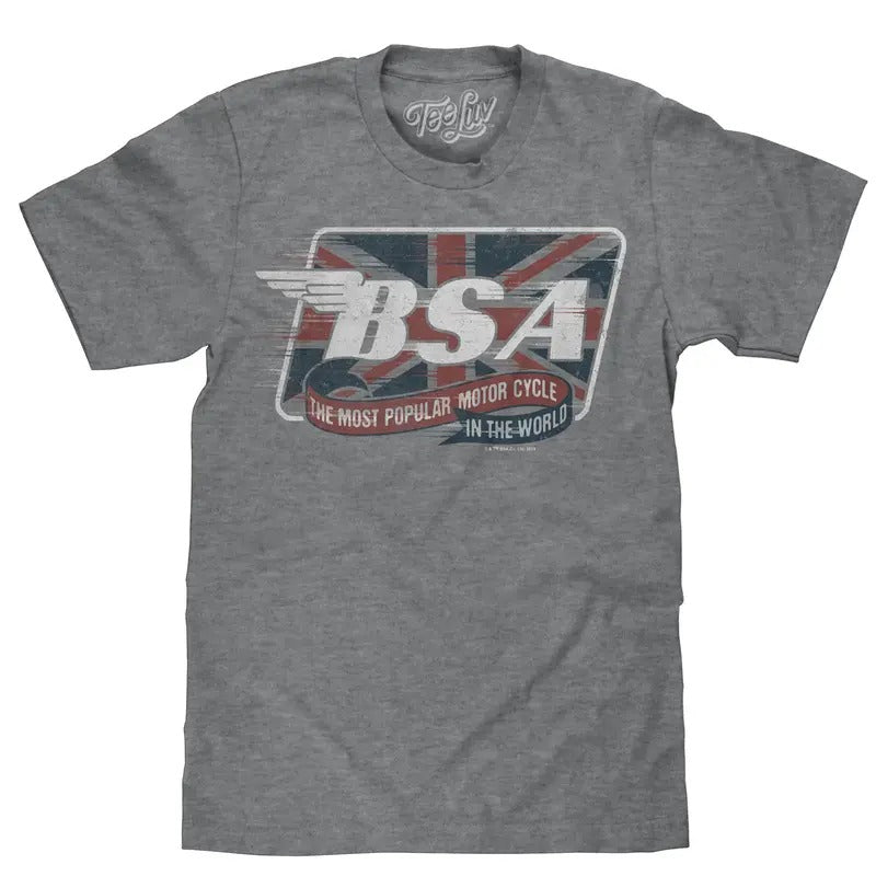 BSA Motorcycles Union Jack T-Shirt - Gray
